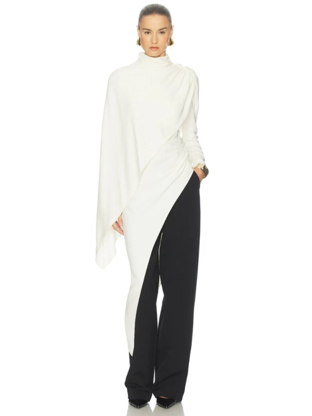 Helsa The Wilhelmina Cape Top in Cream